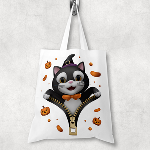 Bevásárlótáska-Halloween cica - Meska.hu