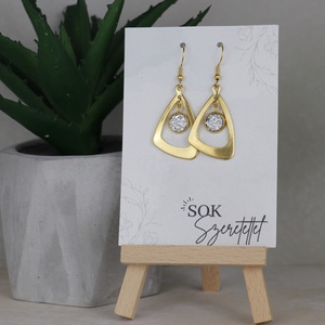 Nemesacél Druzy fülbevaló-ezüst - ékszer - fülbevaló - lógó fülbevaló - Meska.hu