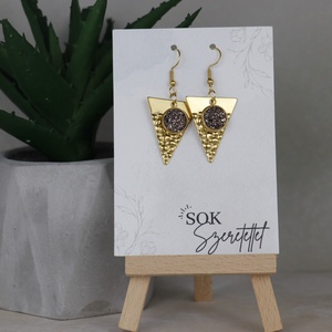 Nemesacél Druzy fülbevaló - ékszer - fülbevaló - lógó fülbevaló - Meska.hu