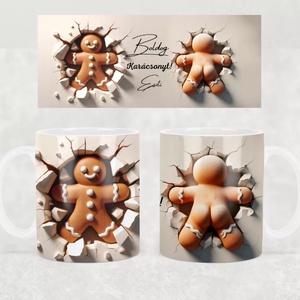 Mézekalácsos börge-Névre szóló, Otthon & Életmód, Konyhafelszerelés, tálalás, Tálalás, Bögre & Csésze, Decoupage, transzfer és szalvétatechnika, MESKA