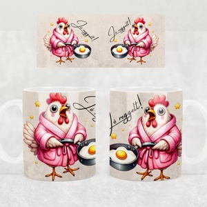 Tyúkanyós bögre -Jó reggelt, Otthon & Életmód, Konyhafelszerelés, tálalás, Tálalás, Bögre & Csésze, Decoupage, transzfer és szalvétatechnika, MESKA