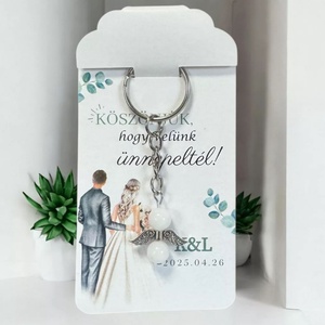 Angyalkás kulcstartó - Esküvő, Táska & Tok, Kulcstartó & Táskadísz, Kulcstartó, Gyöngyfűzés, gyöngyhímzés, Angyalkás kulcstartó köszönetajándék!
A kártyára egyedi szöveg is kérhető!
A kártya mérete 11,5cm, MESKA
