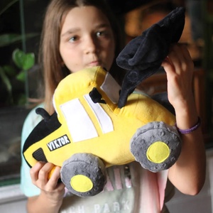 JCB homlokrakodó plüss járgány - játék & sport - plüssállat & játékfigura - robot & gép - Meska.hu