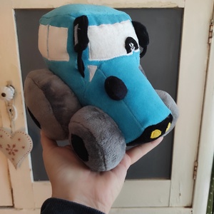 Kicsi Plüss traktor türkiz , Játék & Sport, Plüssállat & Játékfigura, Plüss autó & Motor, Varrás, MESKA