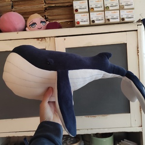 Nagy plüss bálna sötétkék  - játék & sport - plüssállat & játékfigura - delfin, bálna - Meska.hu