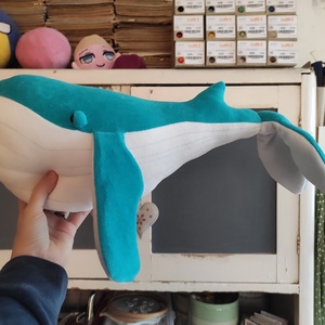 Nagy plüss bálna türkizkék  - játék & sport - plüssállat & játékfigura - delfin, bálna - Meska.hu