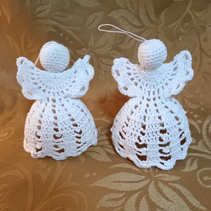 10 db horgolt angyalka  - karácsony - karácsonyi lakásdekoráció - karácsonyfadíszek - Meska.hu