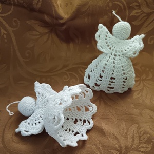 10 db horgolt angyalka  - karácsony - karácsonyi lakásdekoráció - karácsonyfadíszek - Meska.hu
