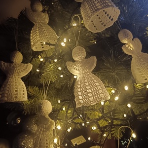 10 db horgolt angyalka - karácsony - karácsonyi lakásdekoráció - karácsonyfadíszek - Meska.hu