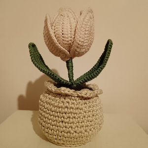 Horgolt tulipán szivecskével - otthon & életmód - dekoráció - Meska.hu