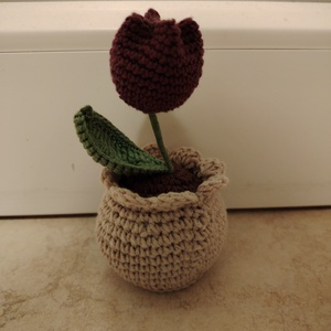 Horgolt tulipán  - otthon & életmód - dekoráció - Meska.hu