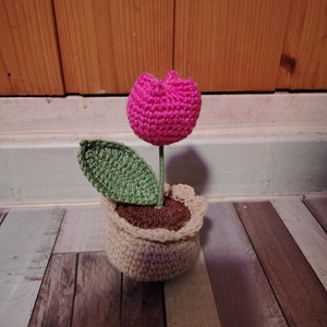 Horgolt tulipán  - otthon & életmód - dekoráció - Meska.hu