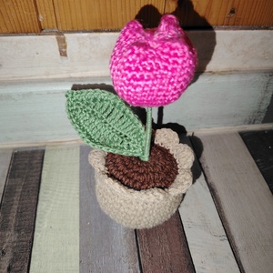 Horgolt tulipán  - otthon & életmód - dekoráció - Meska.hu