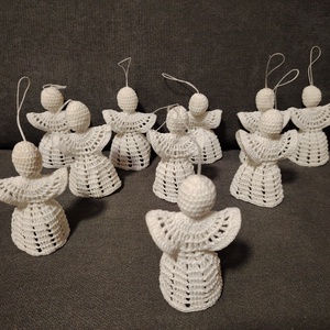 10 db horgolt angyalka - karácsony - karácsonyi lakásdekoráció - karácsonyfadíszek - Meska.hu
