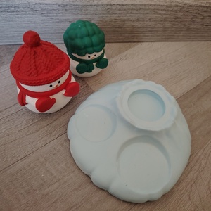 Hóemberes mécsestartó  - karácsony - karácsonyi lakásdekoráció - karácsonyi illatgyertya, mécses - Meska.hu