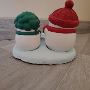 Hóemberes mécsestartó  - karácsony - karácsonyi lakásdekoráció - karácsonyi illatgyertya, mécses - Meska.hu