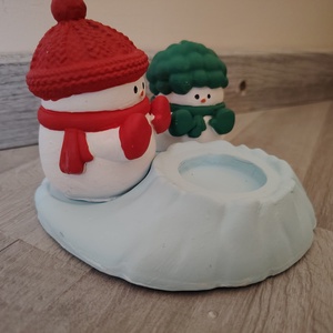 Hóemberes mécsestartó  - karácsony - karácsonyi lakásdekoráció - karácsonyi illatgyertya, mécses - Meska.hu