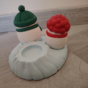 Hóemberes mécsestartó  - karácsony - karácsonyi lakásdekoráció - karácsonyi illatgyertya, mécses - Meska.hu