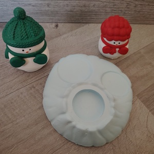 Hóemberes mécsestartó  - karácsony - karácsonyi lakásdekoráció - karácsonyi illatgyertya, mécses - Meska.hu