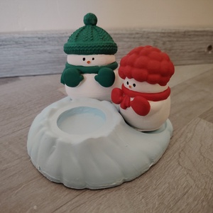 Hóemberes mécsestartó  - karácsony - karácsonyi lakásdekoráció - karácsonyi illatgyertya, mécses - Meska.hu