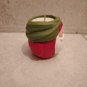 Gyertya Mikulásos kaspóban - karácsony - karácsonyi lakásdekoráció - karácsonyi illatgyertya, mécses - Meska.hu