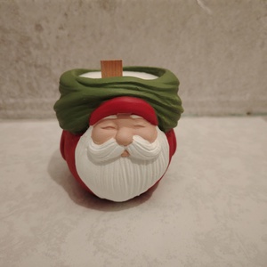 Gyertya Mikulásos kaspóban - karácsony - karácsonyi lakásdekoráció - karácsonyi illatgyertya, mécses - Meska.hu