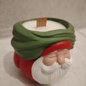 Gyertya Mikulásos kaspóban - karácsony - karácsonyi lakásdekoráció - karácsonyi illatgyertya, mécses - Meska.hu