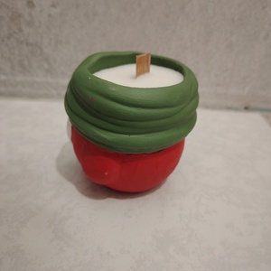 Gyertya Mikulásos kaspóban - karácsony - karácsonyi lakásdekoráció - karácsonyi illatgyertya, mécses - Meska.hu