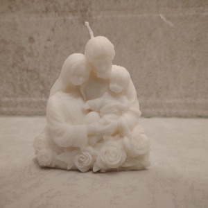 Szent Család gyertya, Karácsony, Adventi díszek, Adventi gyertyadíszek és koszorúdíszek, Gyertya-, mécseskészítés, MESKA