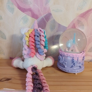 Amigurumi horgolt szivárvány unikornis  - játék & sport - plüssállat & játékfigura - unikornis - Meska.hu