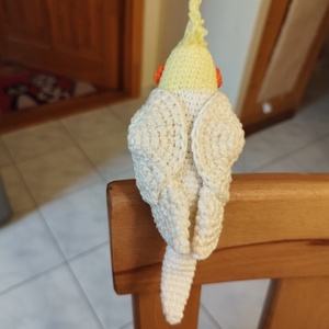 Amigurumi horgolt fehér nimfa papagáj - játék & sport - plüssállat & játékfigura - madár - Meska.hu