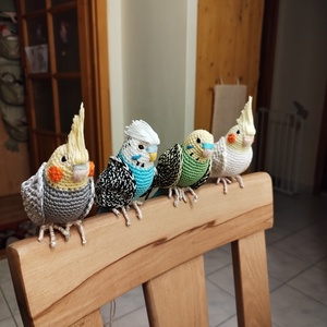 Amigurumi horgolt fehér nimfa papagáj - játék & sport - plüssállat & játékfigura - madár - Meska.hu