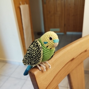 Amigurumi horgolt zöld hullámos papagáj  - játék & sport - plüssállat & játékfigura - madár - Meska.hu