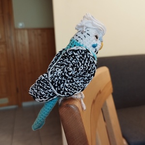 Amigurumi horgolt türkiz hullámos papagáj - játék & sport - plüssállat & játékfigura - madár - Meska.hu
