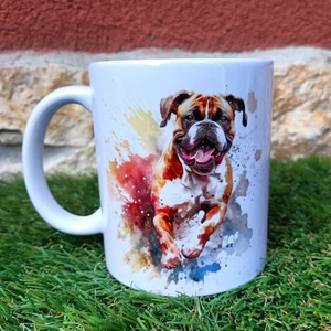 Kutyás bögre - Boxer, Otthon & Életmód, Konyhafelszerelés, tálalás, Tálalás, Bögre & Csésze, Decoupage, transzfer és szalvétatechnika, MESKA