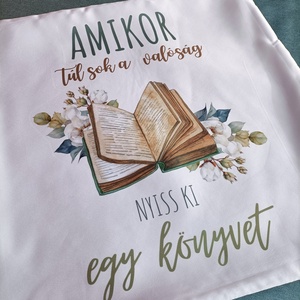 Párnahuzat - Könyv virággal  - otthon & életmód - lakástextil - párna & párnahuzat - Meska.hu