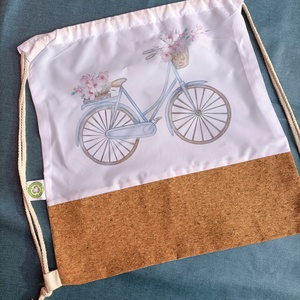 Tornazsák - biciklis , Táska & Tok, Hátizsák, Tornazsák, Gymbag, Fotó, grafika, rajz, illusztráció, Decoupage, transzfer és szalvétatechnika, MESKA