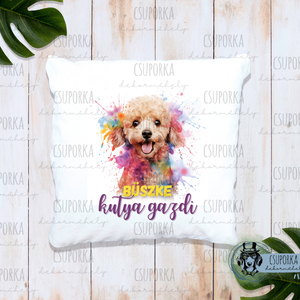 Párnahuzat kutyás - uszkár, Otthon & Életmód, Lakástextil, Párna & Párnahuzat, Fotó, grafika, rajz, illusztráció, Decoupage, transzfer és szalvétatechnika, MESKA