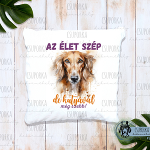Párnahuzat kutyás - afgán agár , Otthon & Életmód, Lakástextil, Párna & Párnahuzat, Fotó, grafika, rajz, illusztráció, Decoupage, transzfer és szalvétatechnika, MESKA