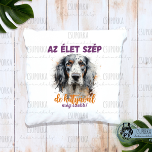 Párnahuzat kutyás - szetter, Otthon & Életmód, Lakástextil, Párna & Párnahuzat, Fotó, grafika, rajz, illusztráció, Decoupage, transzfer és szalvétatechnika, MESKA