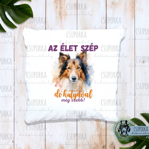 Párnahuzat kutyás - skót juhász , Otthon & Életmód, Lakástextil, Párna & Párnahuzat, Fotó, grafika, rajz, illusztráció, Decoupage, transzfer és szalvétatechnika, MESKA