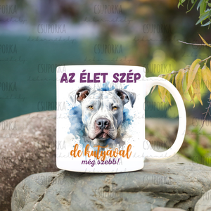 Kutyás bögre - Pittbull, Otthon & Életmód, Konyhafelszerelés, tálalás, Tálalás, Bögre & Csésze, Decoupage, transzfer és szalvétatechnika, MESKA