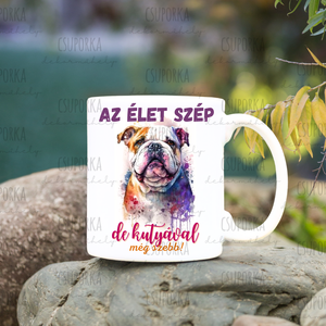 Kutyás bögre - Angol bulldog, Otthon & Életmód, Konyhafelszerelés, tálalás, Tálalás, Bögre & Csésze, Decoupage, transzfer és szalvétatechnika, MESKA