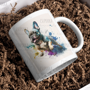 Kutyás bögre - Francia Bulldog, Otthon & Életmód, Konyhafelszerelés, tálalás, Tálalás, Bögre & Csésze, Decoupage, transzfer és szalvétatechnika, MESKA