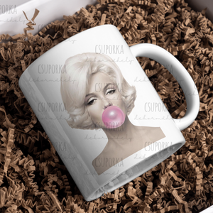 Retro bögre - Marylin rágóval - Meska.hu