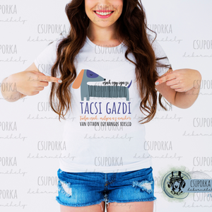 Tacsis unisex póló - tacsi gazdi - ruha & divat - férfi ruha - póló - Meska.hu