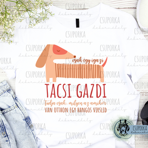 Tacsis unisex póló - tacsi gazdi, Ruha & Divat, Női ruha, Póló, felső, , MESKA