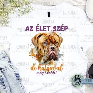 Kutyás unisex póló - Bordeauxi dog, Ruha & Divat, Női ruha, Póló, felső, , MESKA