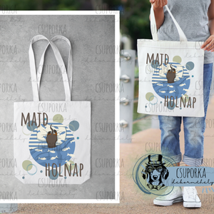 Bevásárlótáska - Tacsi 1, Táska & Tok, Bevásárlás & Shopper táska, Shopper, textiltáska, szatyor, Fotó, grafika, rajz, illusztráció, Decoupage, transzfer és szalvétatechnika, MESKA