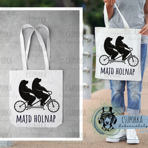 Bevásárlótáska - Majd holnap, Táska & Tok, Bevásárlás & Shopper táska, Shopper, textiltáska, szatyor, Fotó, grafika, rajz, illusztráció, Decoupage, transzfer és szalvétatechnika, MESKA